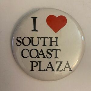 Vintage I Love South Coast Plaza Button Pin